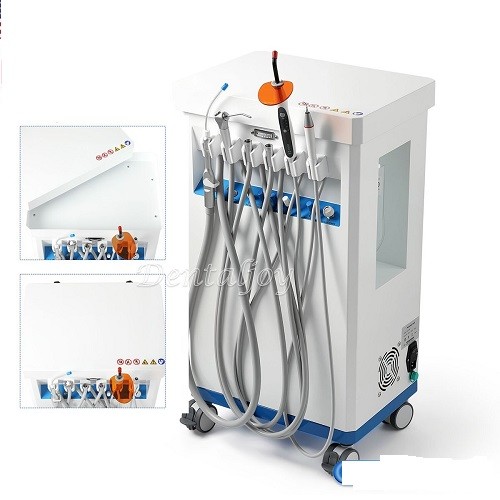 FDA Dental Portable Delivery Unit Syringe Suction Turbine w 4H Air Compressor