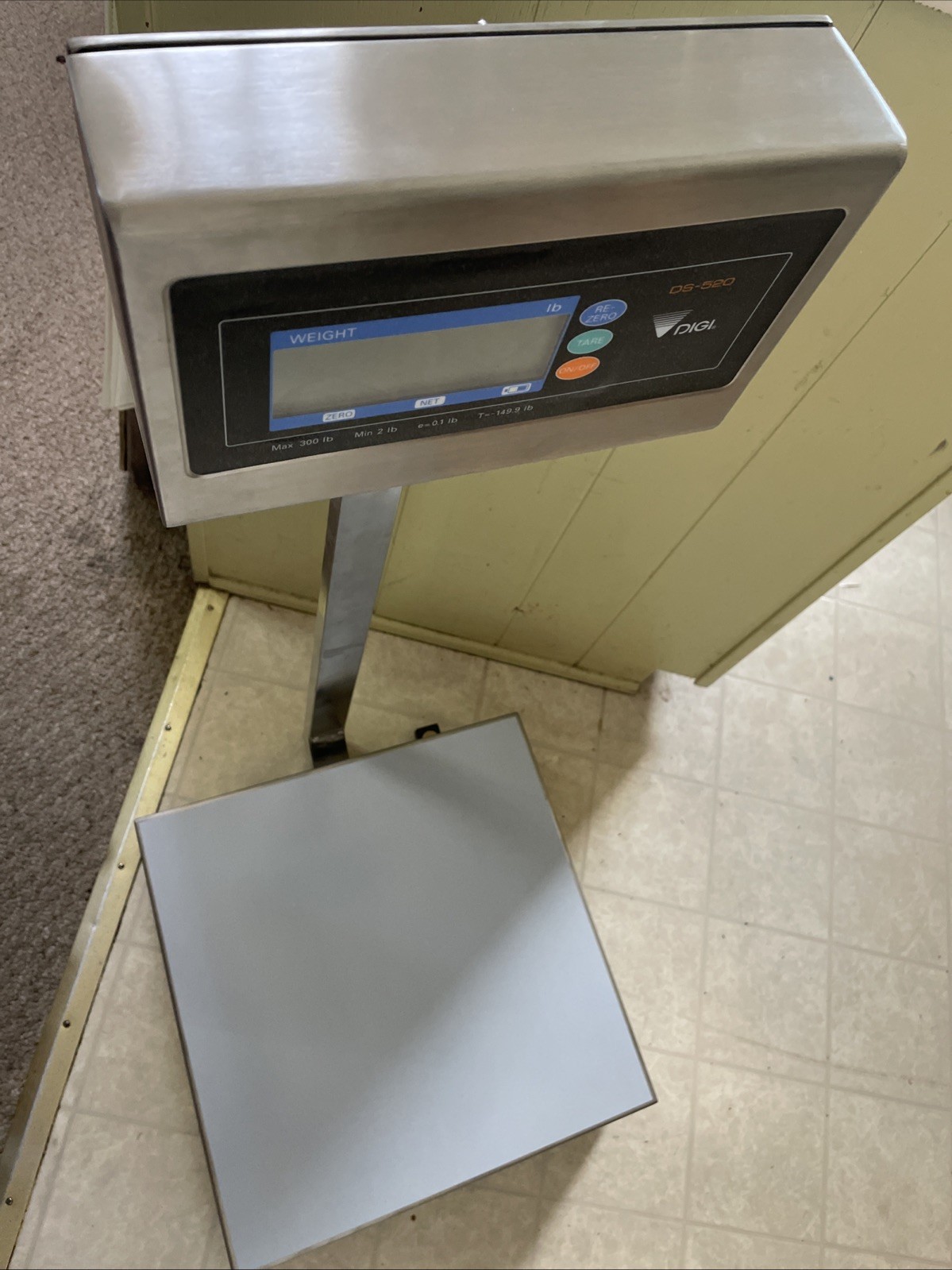 DIGI DS-520 Digital Platform Scale 300 Lb Food Service Stainless Water Resistant