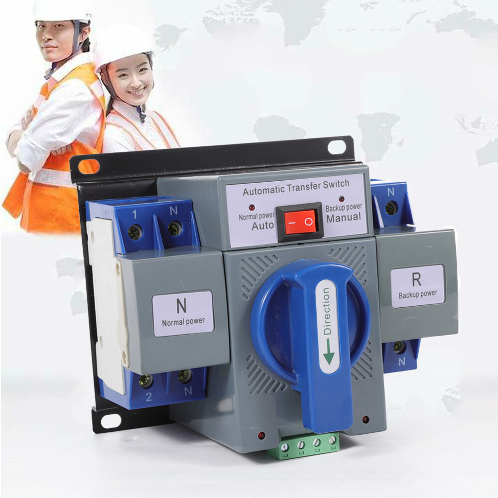 63A ATS Dual Power Automatic Transfer Switch for Generator Changeover Switch 2P