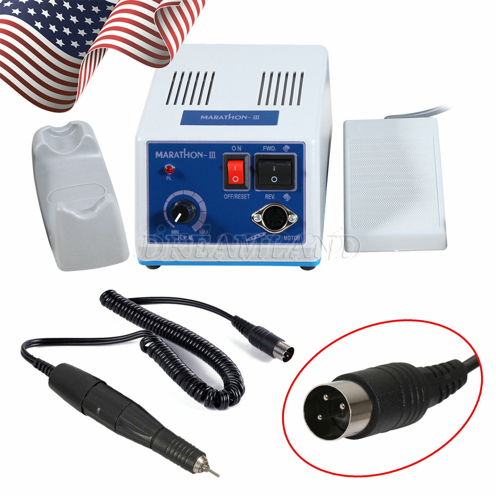 Dental Lab Electric Micromotor Polishing Unit / 35K rpm Motor Handpiece