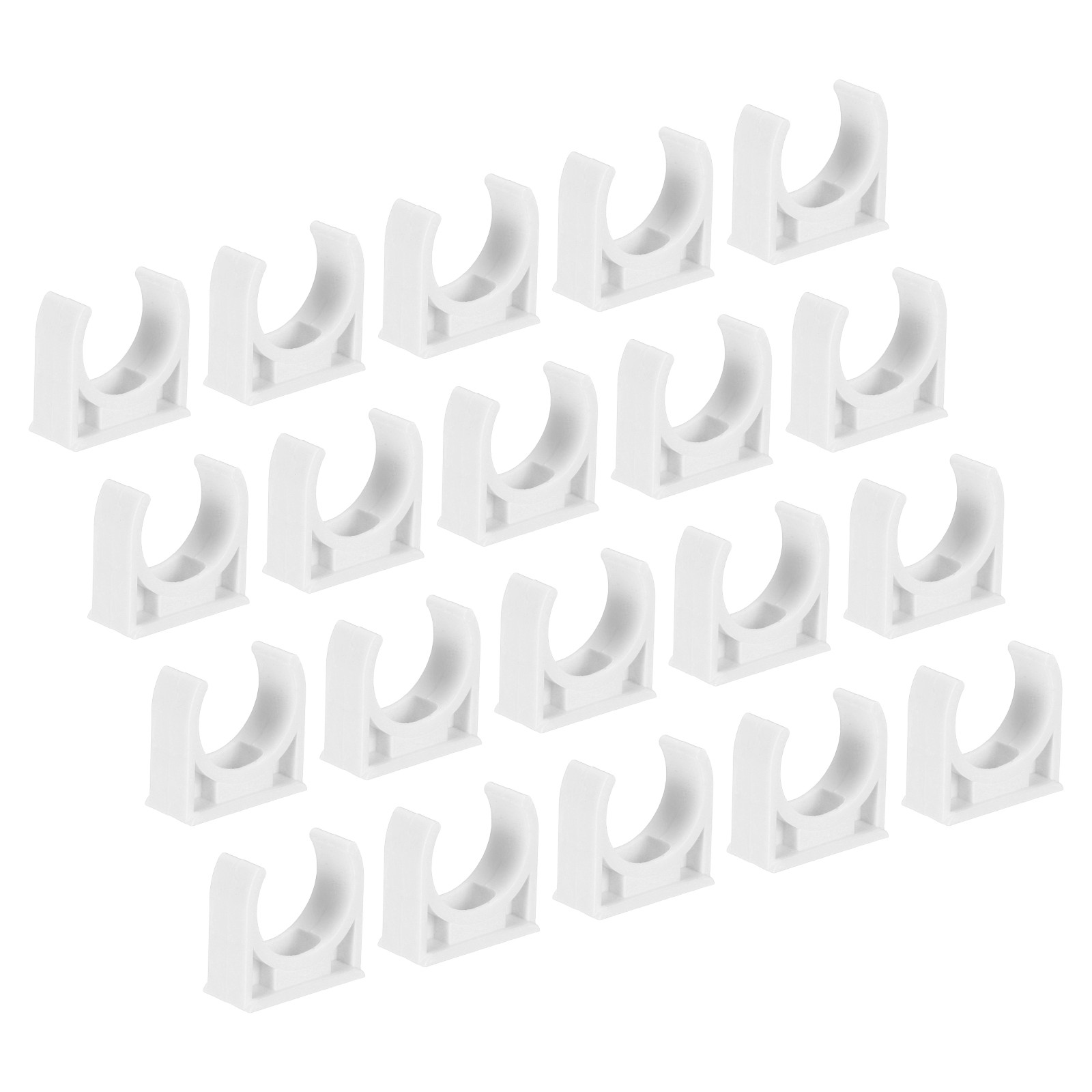 100PCS PVC U-Shaped Conduit Clip Push in Saddle for 20mm Tube Dia Securing