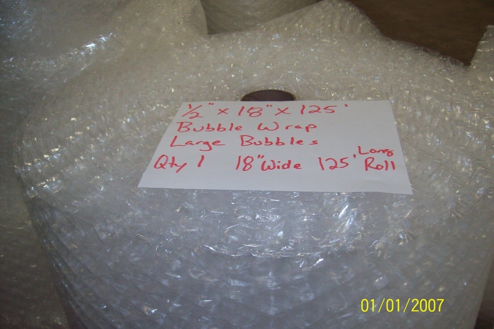 1/2″ Large Bubble Cushioning Wrap Padding Roll 125′ x 18″ Wide 125 FT Perf 12