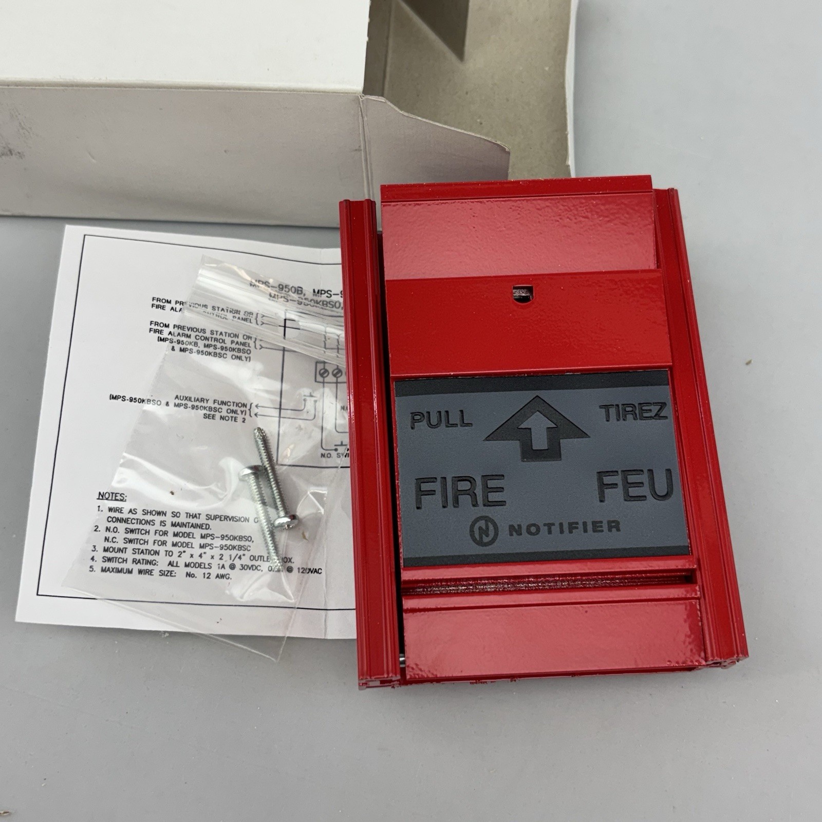 Fire-Lite MPS-950B Series Single Stage Non-Coded Manual Fire Alarm Pull Station