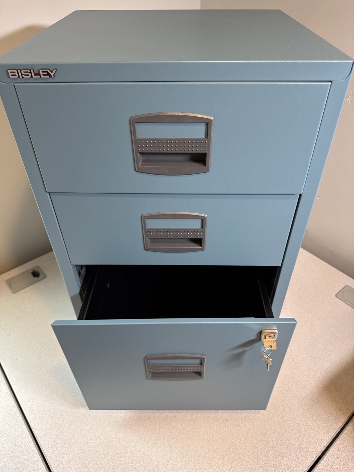 NEW! Bisley 3-Drawer Home File Cabinet – Doulton Blue **REDUCED PRICE**