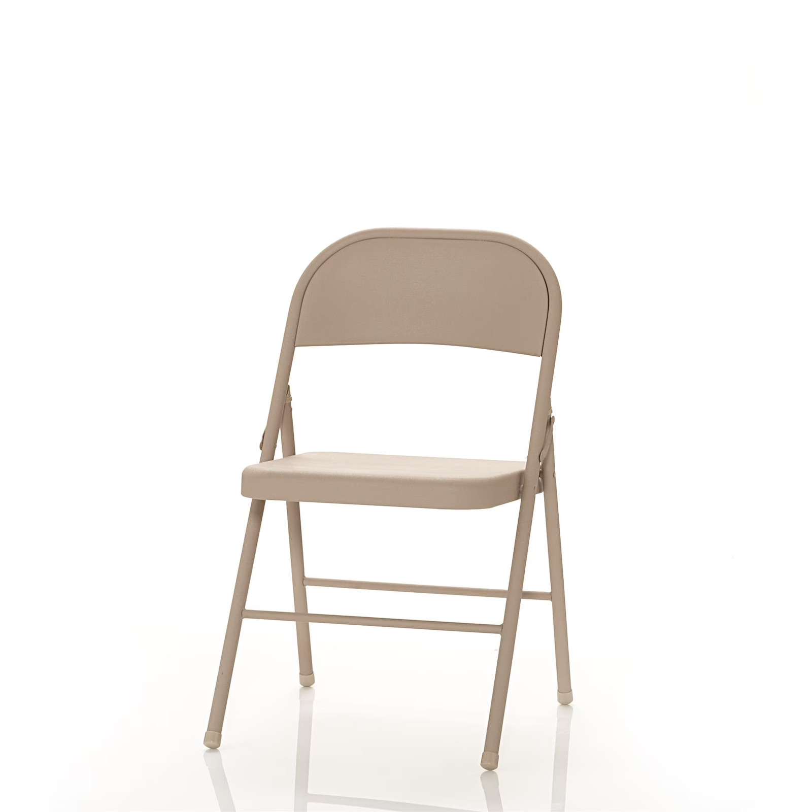 Mainstays Beige All-Steel Metal Folding Chairs, Set of 4 Heavy Duty Foldable
