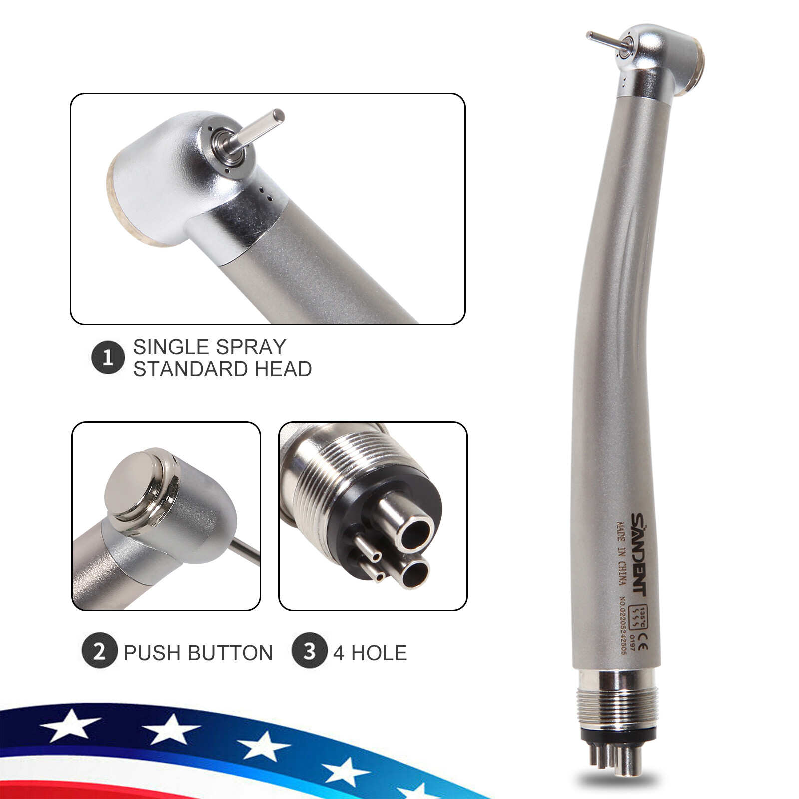 10* SANDENT NSK PANA MAX Style Dental High Speed Handpiece 4 Hole Midwest NJ