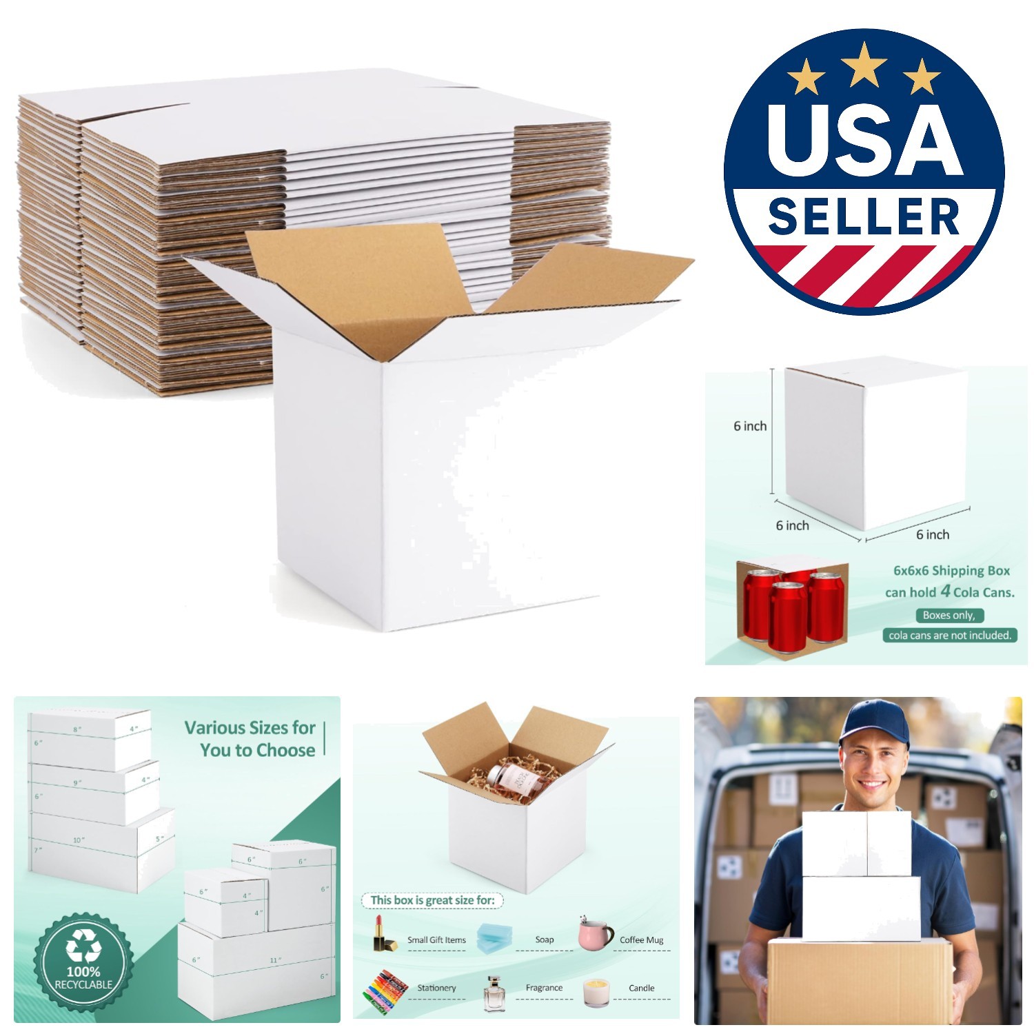 Sturdy 6x6x6 Cardboard Box Mailers 30 Pack – Perfect for Small Business Shipping