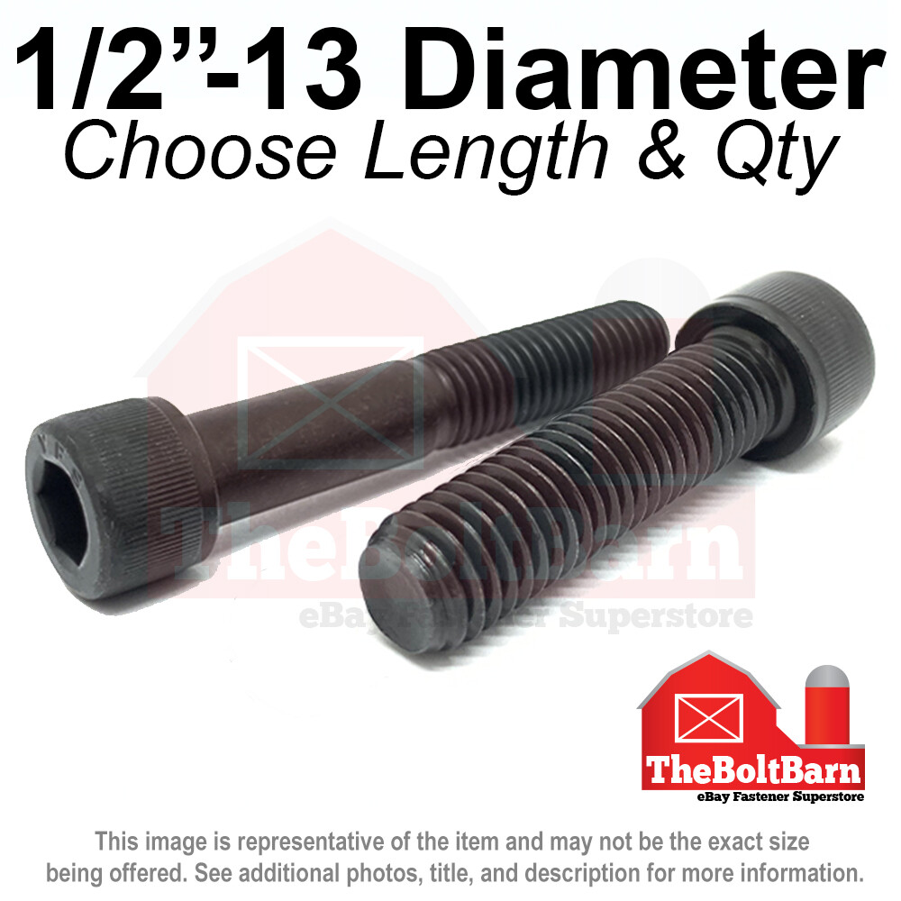 1/2″-13 Allen Socket Head Alloy Cap Screws Bolts Black Oxide COARSE (Pick Size)