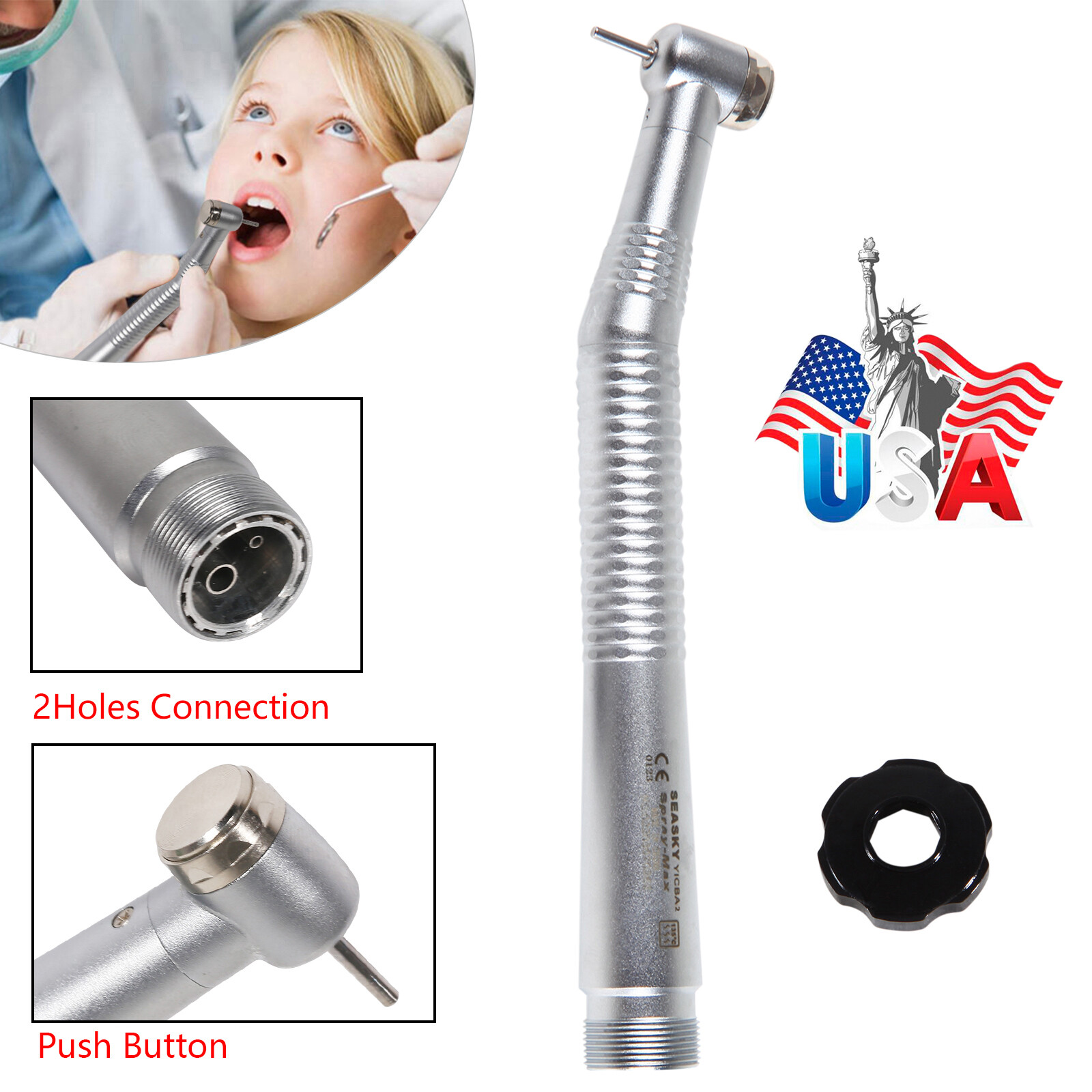10 Pcs NSK Style Dental High Speed Push Button Turbine Handpiece 2 Hole Y1BA2