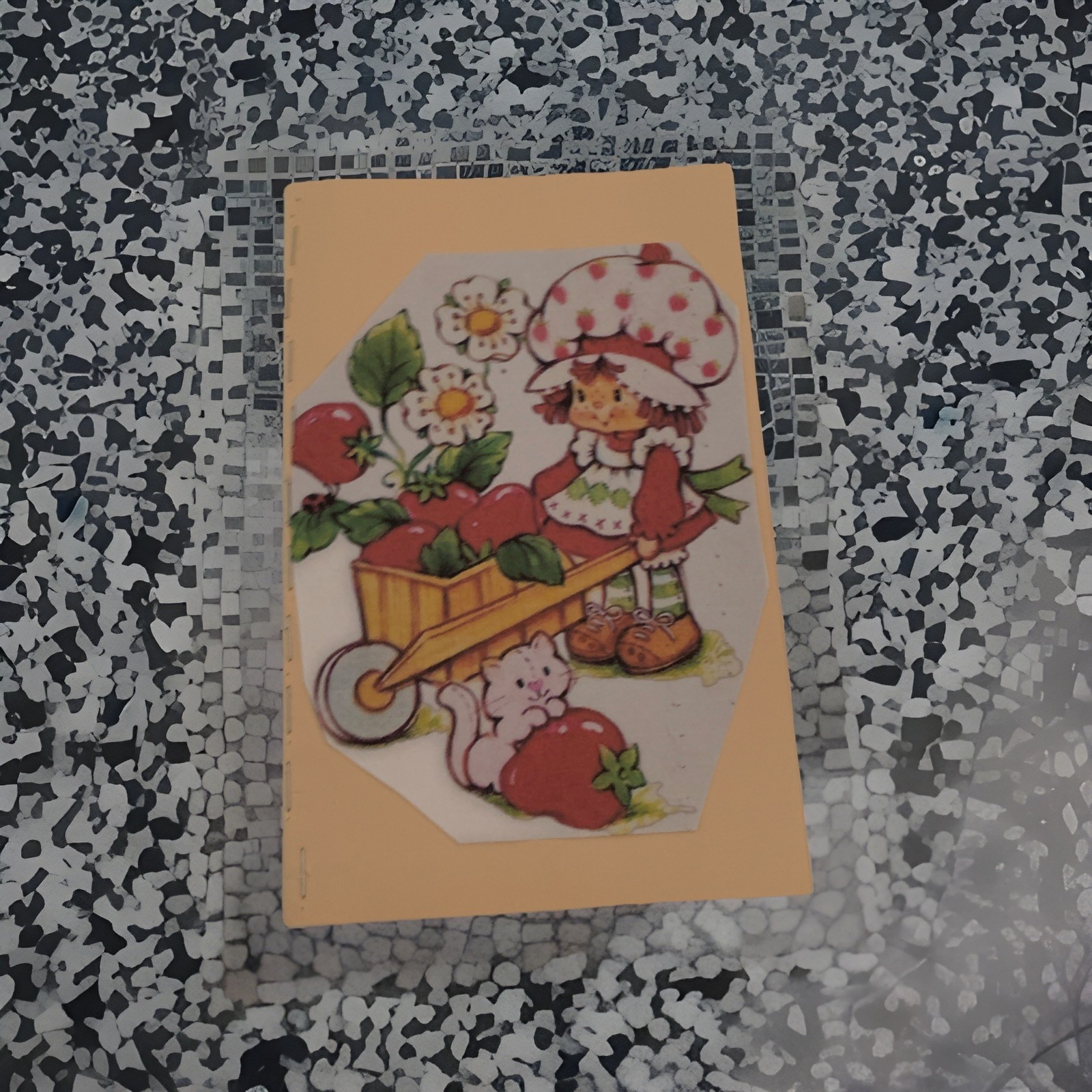 Handmade Upcycled 1980s Strawberry Shortcake Cute Pocket Notebook 3 Sets