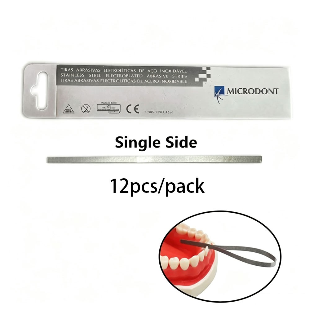 Dental Microdont Stainless Steel Abrasive Strips Polishing 150*4mm One Side
