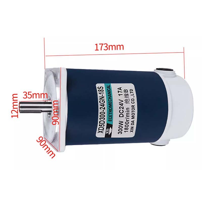 300W 5D300GN DC 12V 24V Micro High Speed Quiet Electric Motor 1800RPM 3000RPM