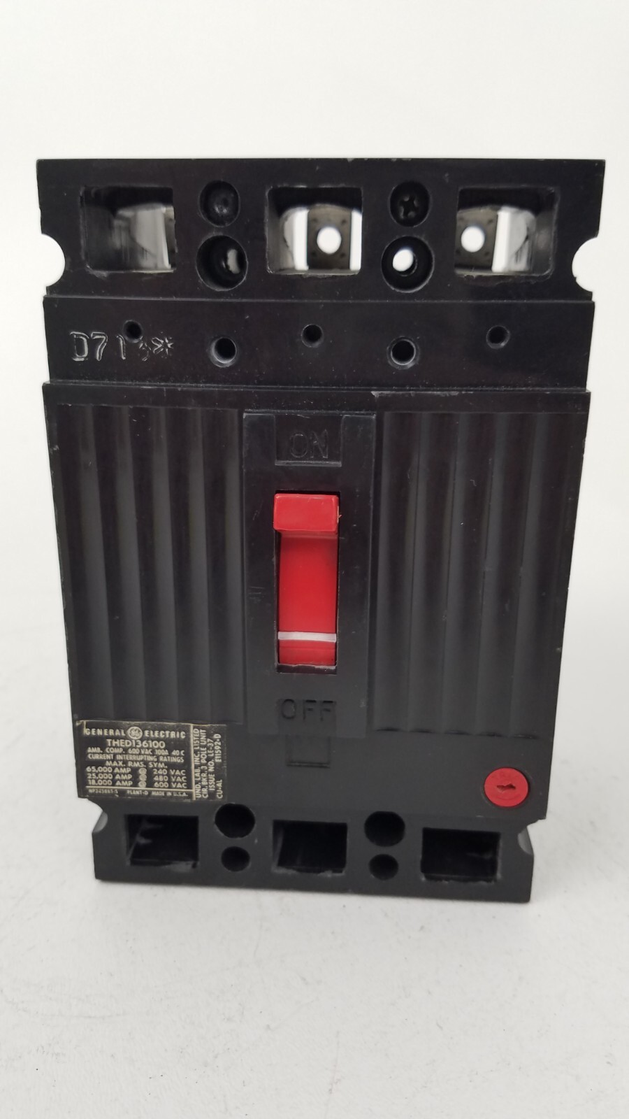 THED136100 GE 100 Amp 600 Volt 65kA@240V Circuit Breaker – Next Day Option
