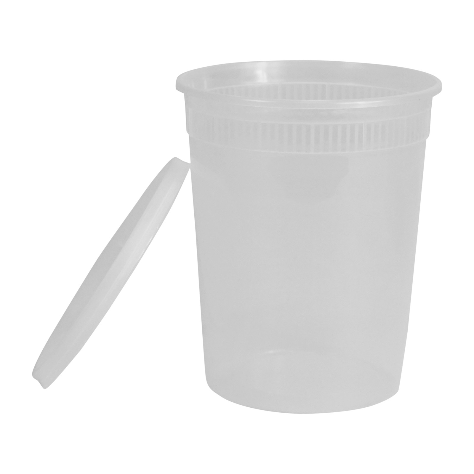 Round Plastic Deli Takeout Containers with Lids 32oz Heavy Duty Soup Bowls C12
