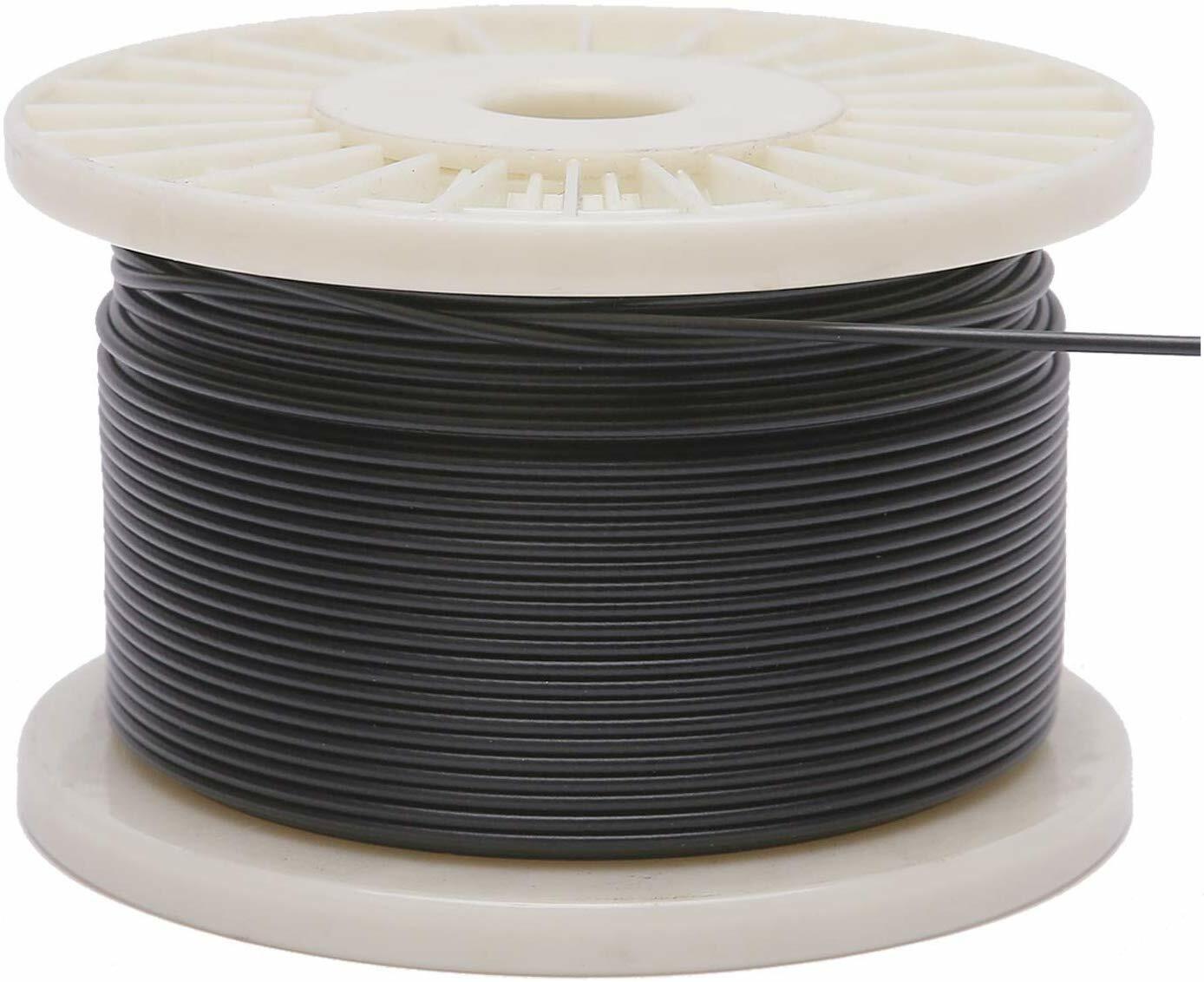 Vinyl Coated Stainless Steel 304 Cable Wire Rope 7×7, Black, 3/64″ – 1/16″