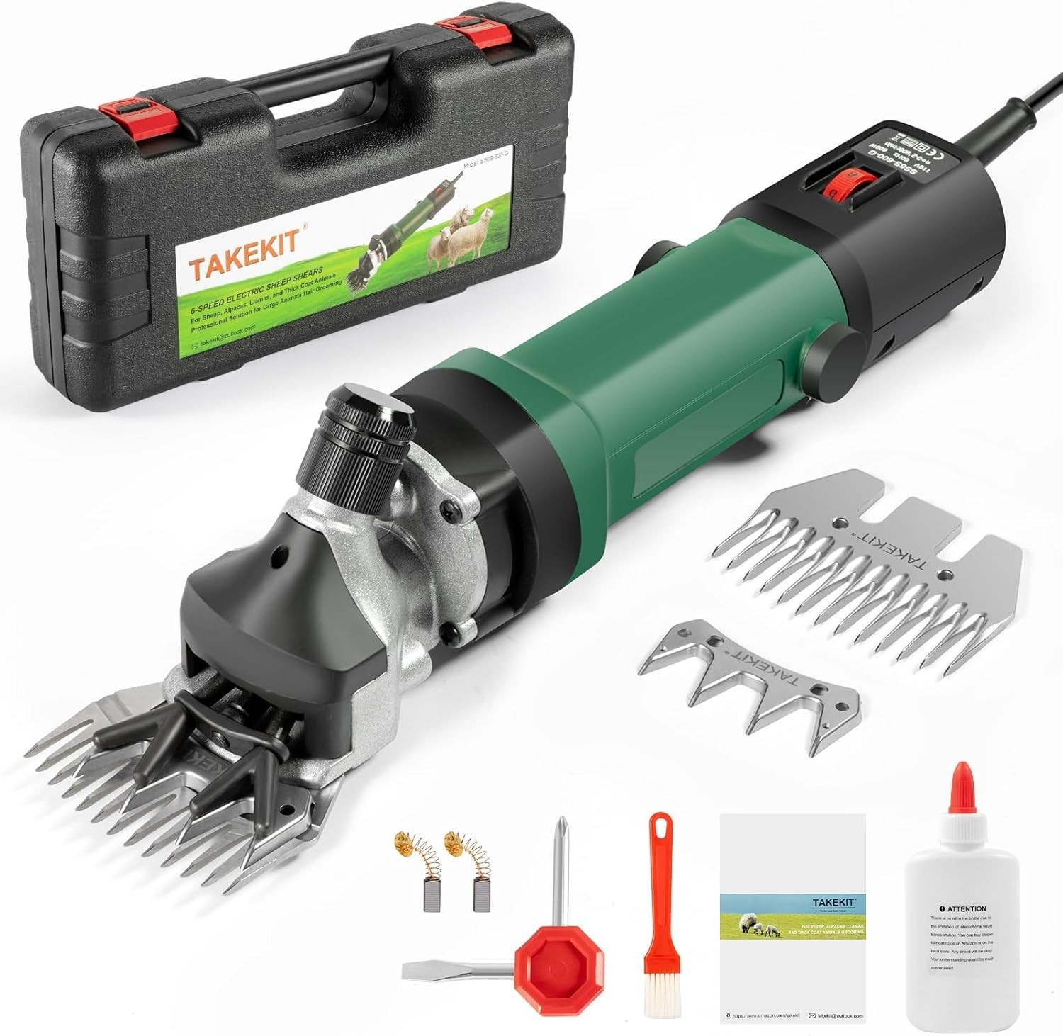 Sheep Shears, 600W Professional Heavy Duty Sheep Clippers, 6 Speeds Electric Ani