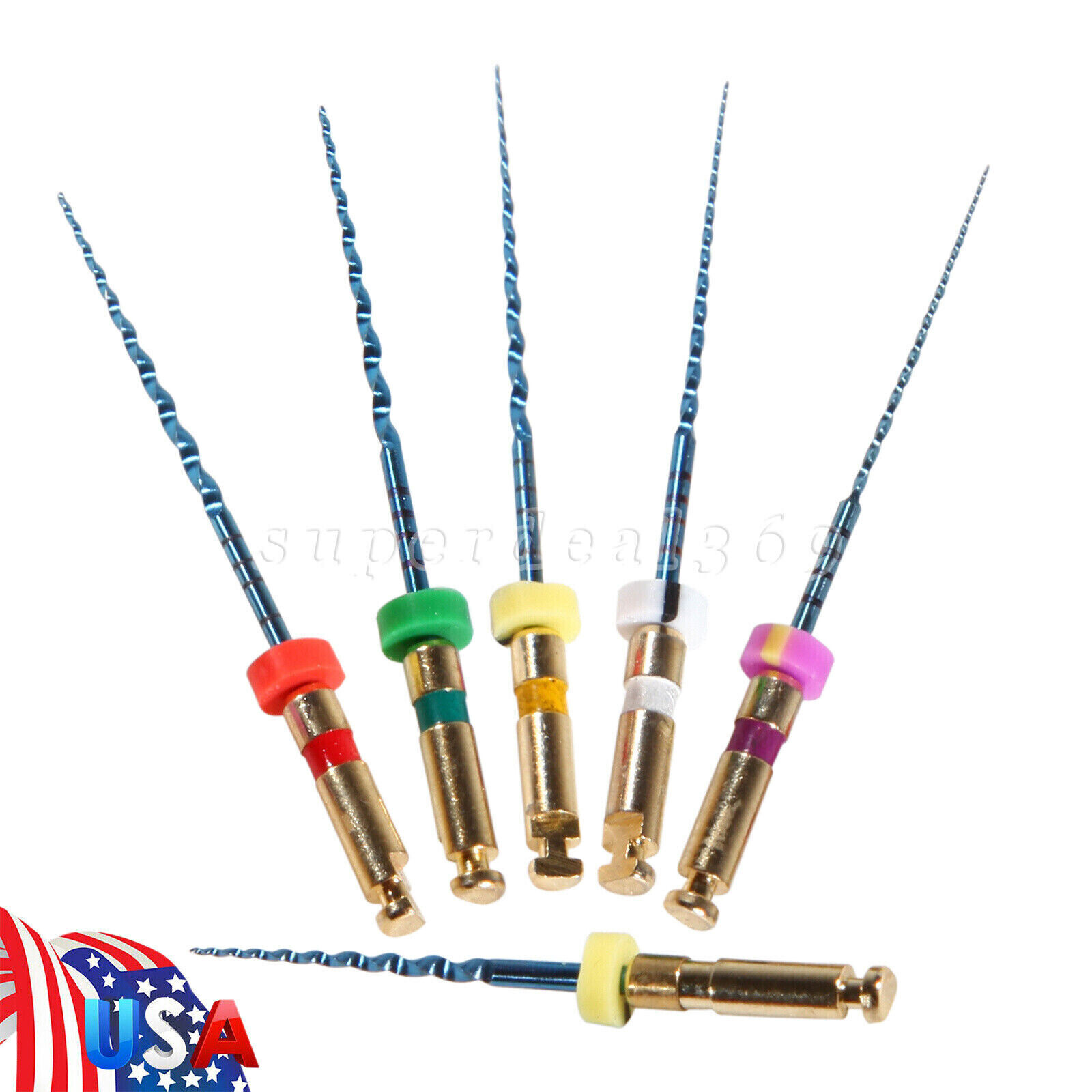6pcs Dental Endo treatment Root Canal Engine Hand Use NiTi Rotary Files 25MM