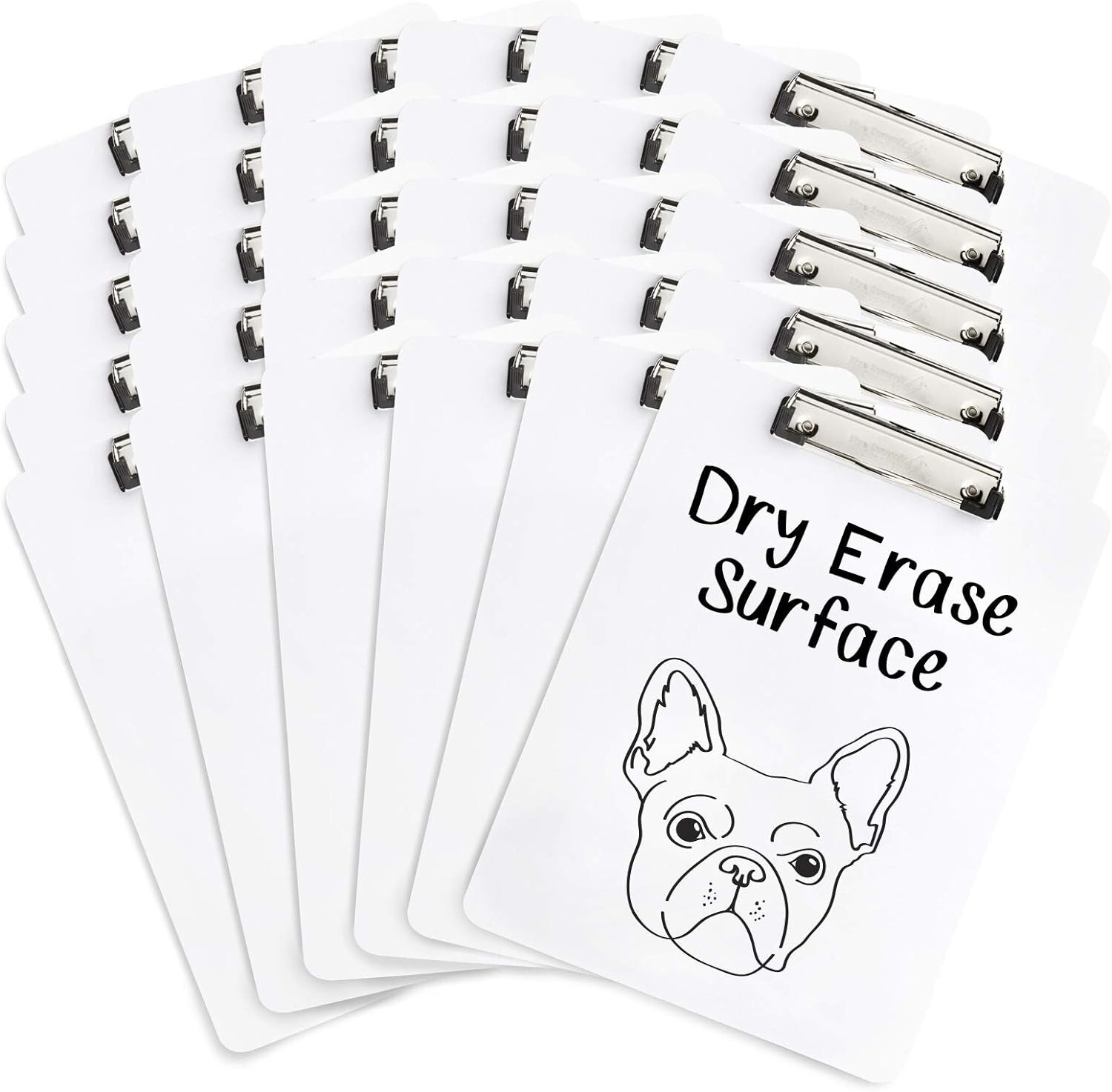 30 Pack Whiteboard Clipboards, Dry Erase Front Surface with Low Profile Clip