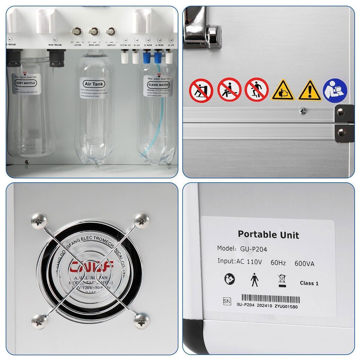 Portable Dental Delivery Unit High-Strength Aluminum Box with Air Compressor