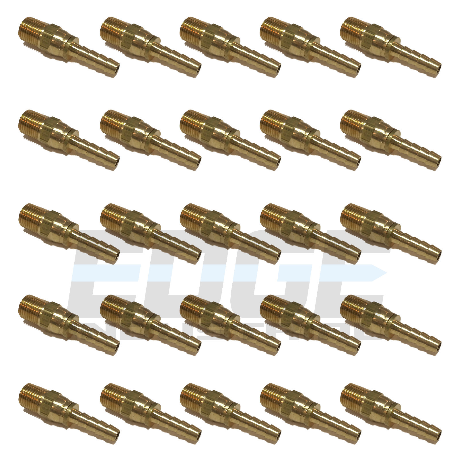 (25 PACK) 1/4 SWIVEL HOSE BARB X 1/4 MALE NPT Brass Fitting Gas Fuel Water Air