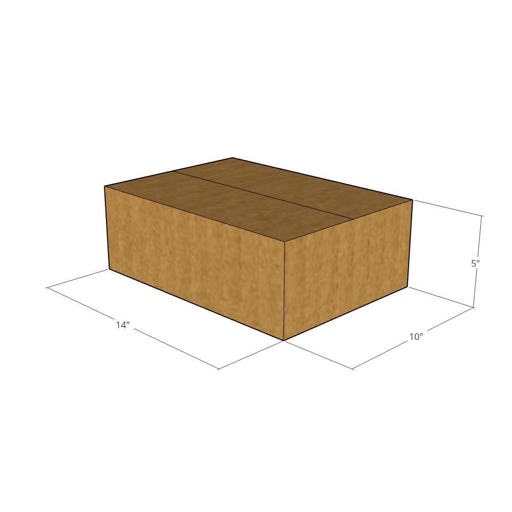 5 14x10x5 Kraft Brown Corrugated Shipping Boxes 32 ECT Single-Wall New