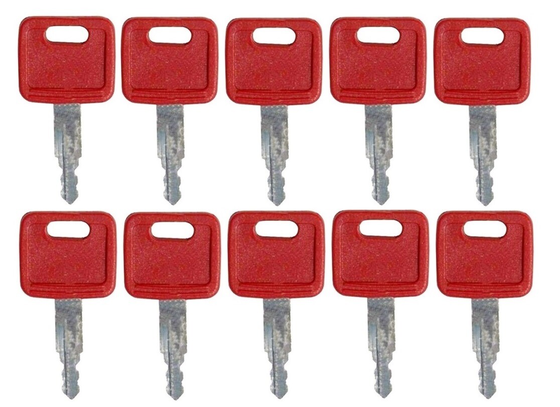 (10) Keys For John Deere, Hitachi Excavator Case Dozer New Holland H800 AT194969