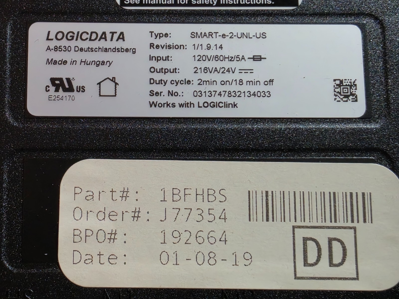 LogicData SMART-E-2-UNL-US Control Box REV 1/1.9.14 WORKS FREE SHIP