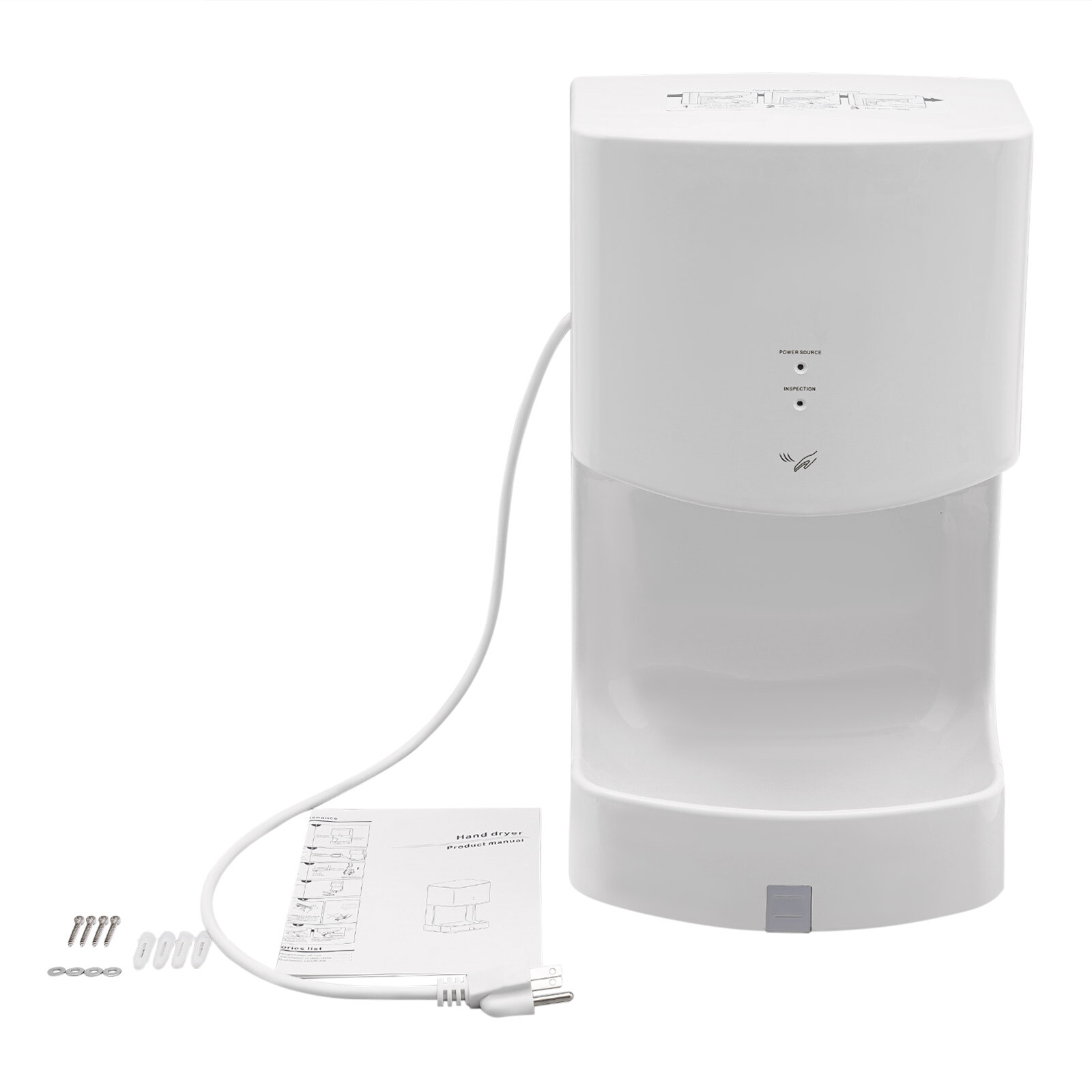 1000W Automatic Wall Mounted Hand Dryer Electric Jet Hand Dryer with Drip Tray