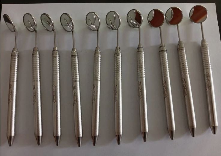 Lot of 10 Pcs Hu-Friedy MH6 Dental Mouth Mirrors Steel Handles Same as Picture