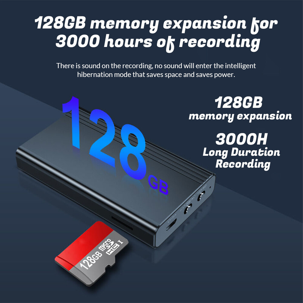 500 Hr Mini Small Voice Activated Recorder Magnetic 32G Audio MP3 Digital Device