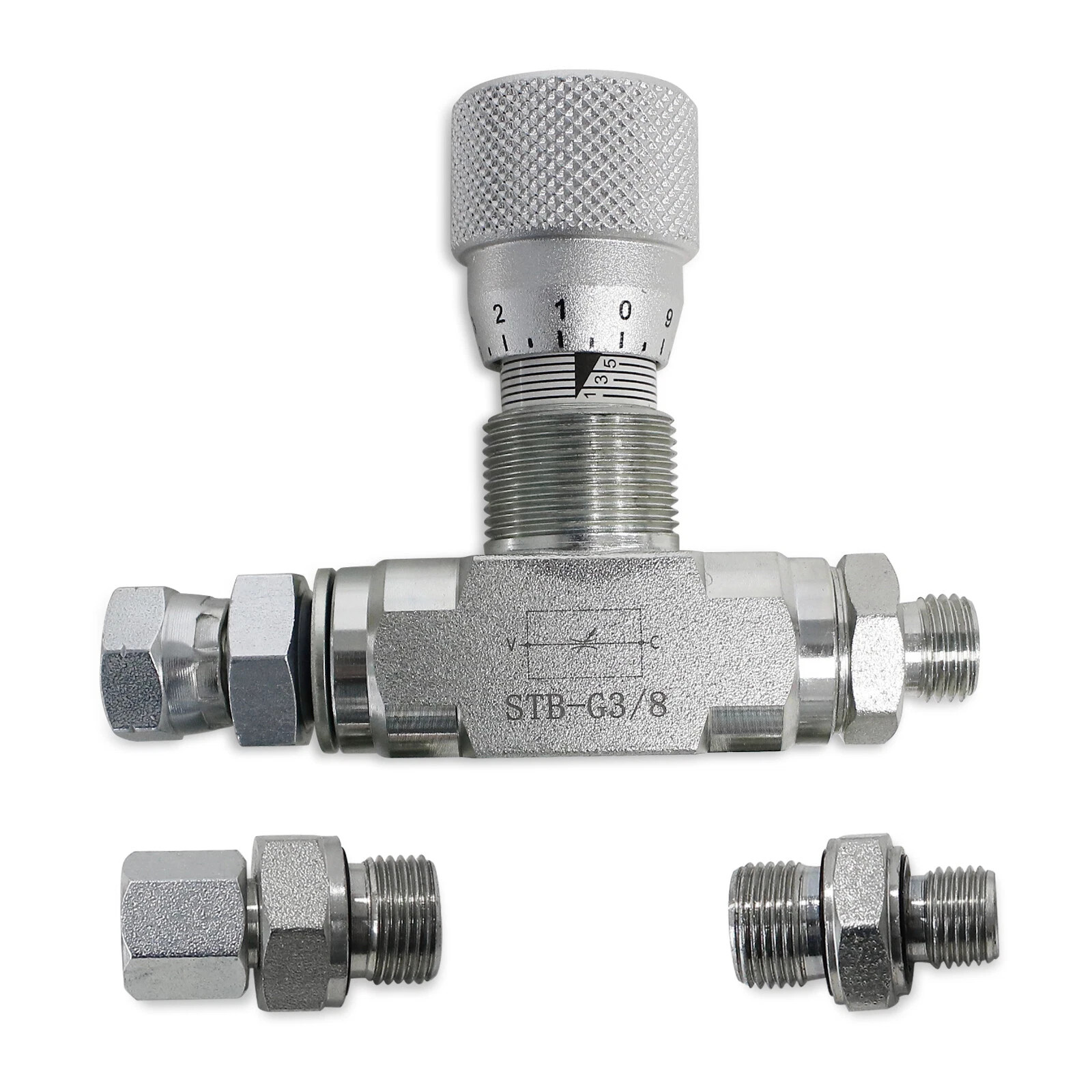 3/8″ L08 -Hydraulic Flow Control Valve – STB-G3/8 – Mini Excavator – AGT – USA