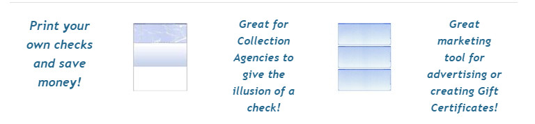 50 Sheets – 150 Checks Blank Check Stock Paper – Blue – Three (3) on a Page