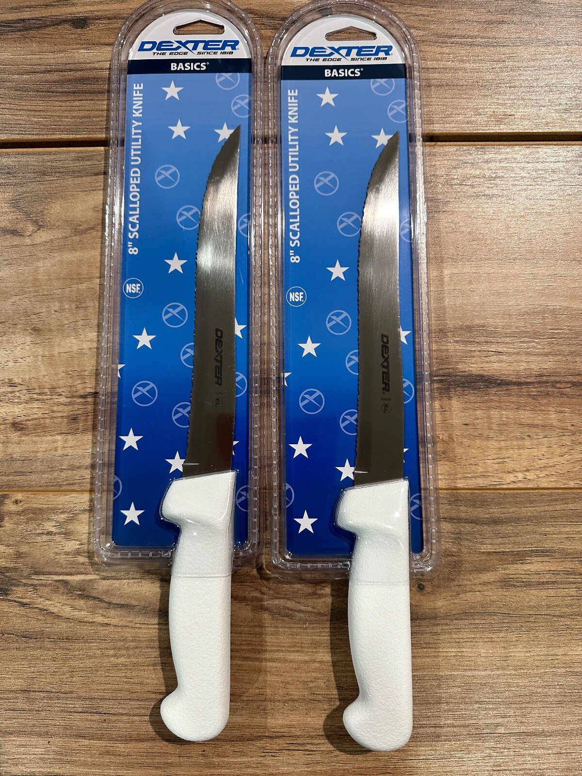 Dexter Russell 8″ Scalloped Edge Kitchen Utility Fish Hunt Knife 2 Pack