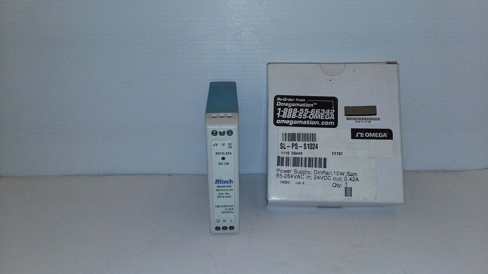 ALTECH CORP PS-S1024 POWER SUPPLY DINRAIL 10W SLIM 85-264VAC IN; 24VDC OUT 0.4A