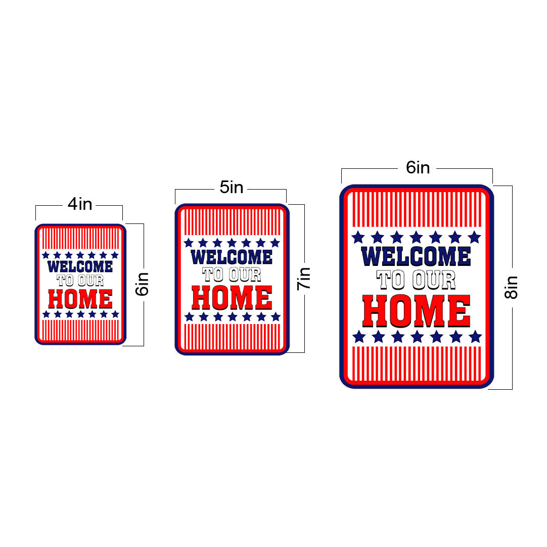 Portrait Round Plus Stars, Stripes, and Proud: Welcome to Our Home Sign