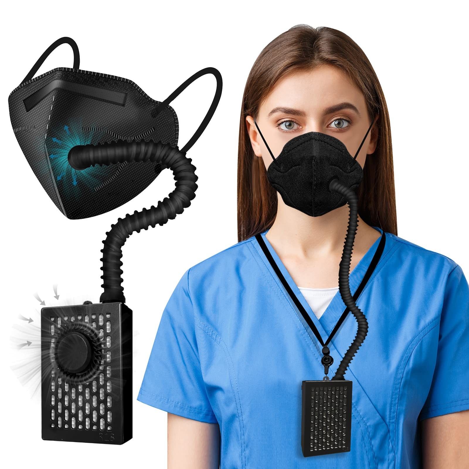 Bwinmak Electric Wearable PAPR Powered Air 1 Count (Pack of 1), Black