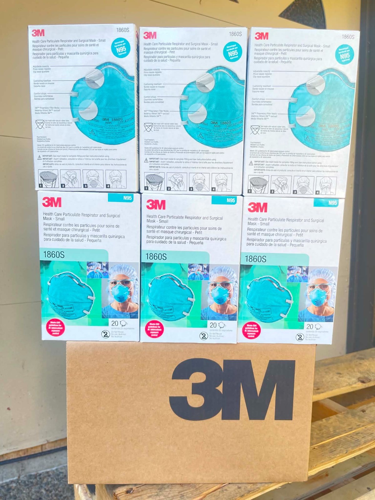3M 1860S Small Particulate Respirator and Surgical Mask, N95, 120 ct per case