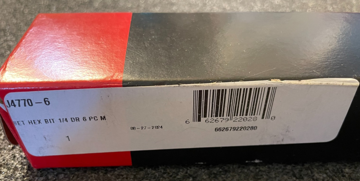 Stanley Proto J4770-6 1/4″ Drive Metric Hex Bit Set, 6PC