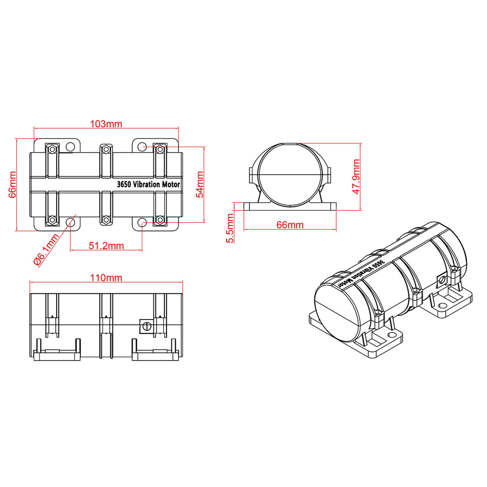 Vibration Motor, Vibrating Motor for Massage Bed, Electric Vibrating Motor