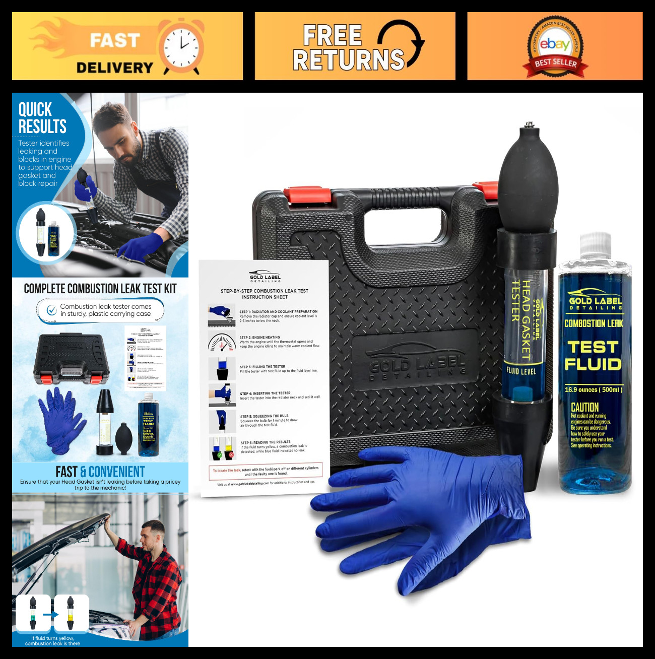 Automotive Combustion Leak Detector Kit – 100+ Tests for Engine Block & Gasket