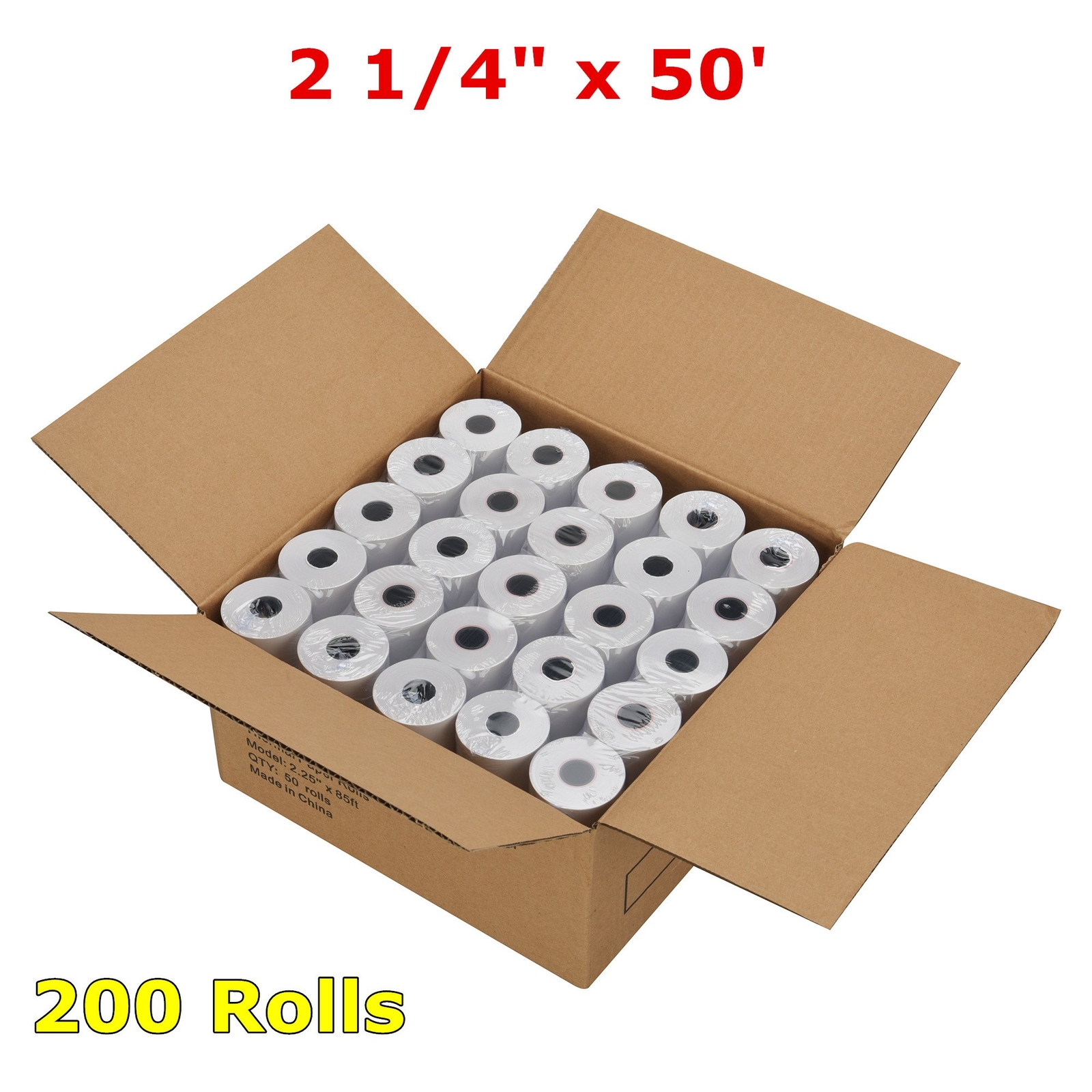 200 Rolls 2 1/4″x 50′ Thermal Paper Verifone Vx520 Ingenico ICT220 ICT250 FD400
