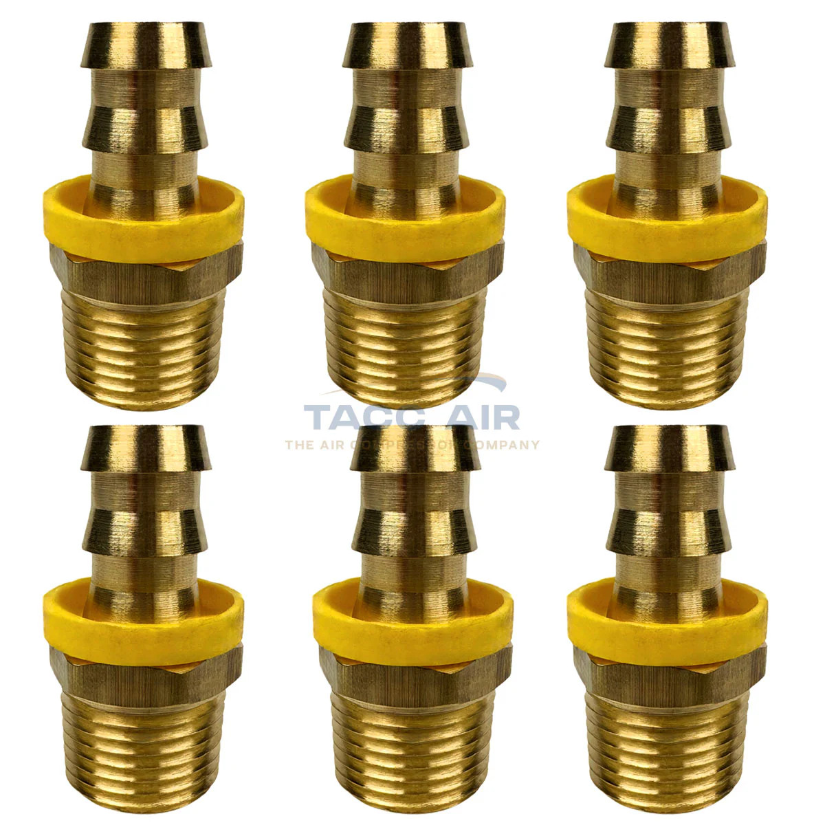 6 Pack Easy Lock Brass Hose Barb Fitting Connector 1/2″ Push-Lock x 1/2″ MNPT