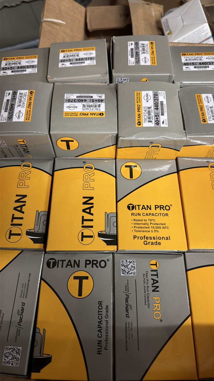 Titan Pro TRCFD405 40+5 MFD 440/370V HVAC Dual Round Run Capacitor Lot 24pcs