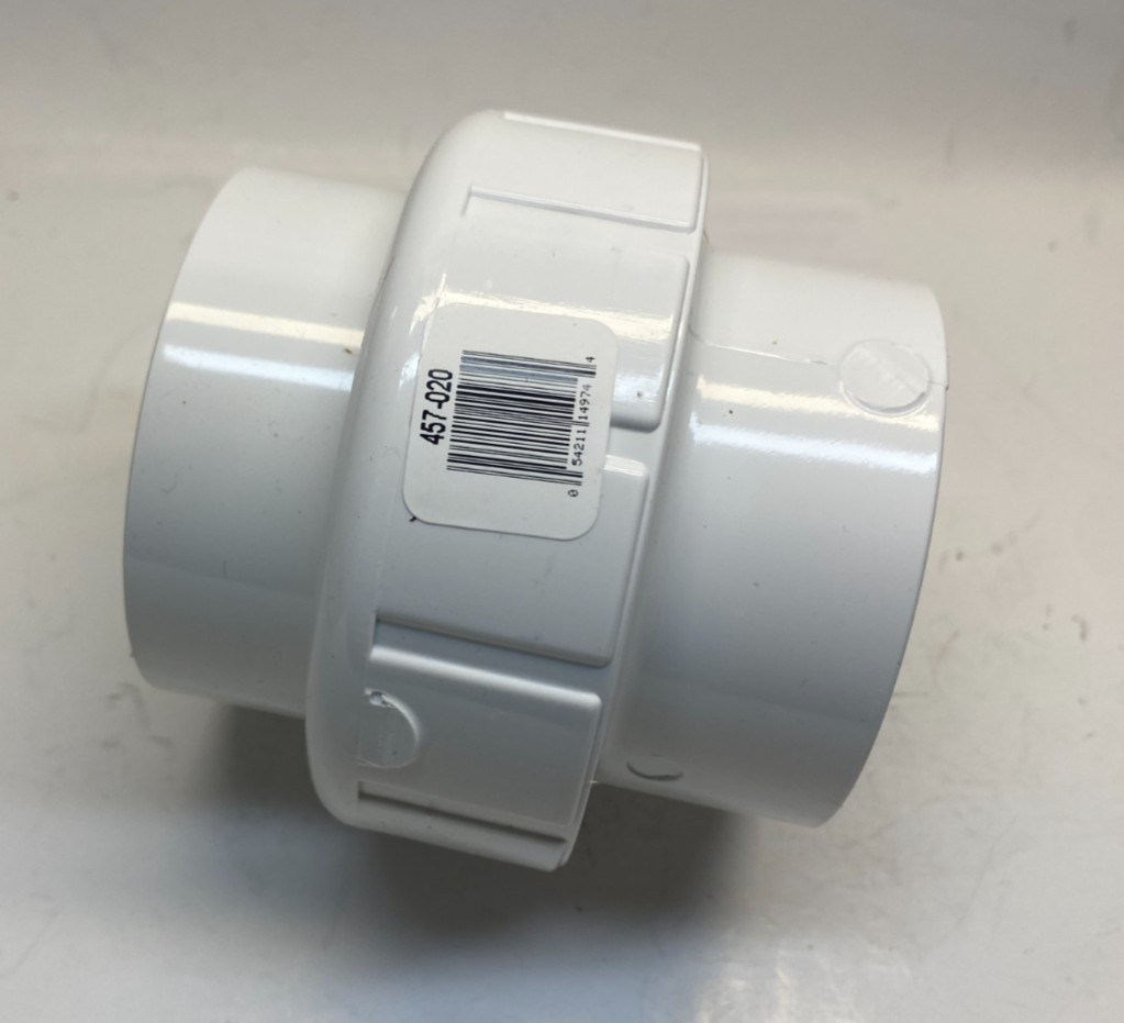 SPEARS 2″ PVC SCH 40 Socket Union (Buna) 457-020 – White – Prepaid Shipping