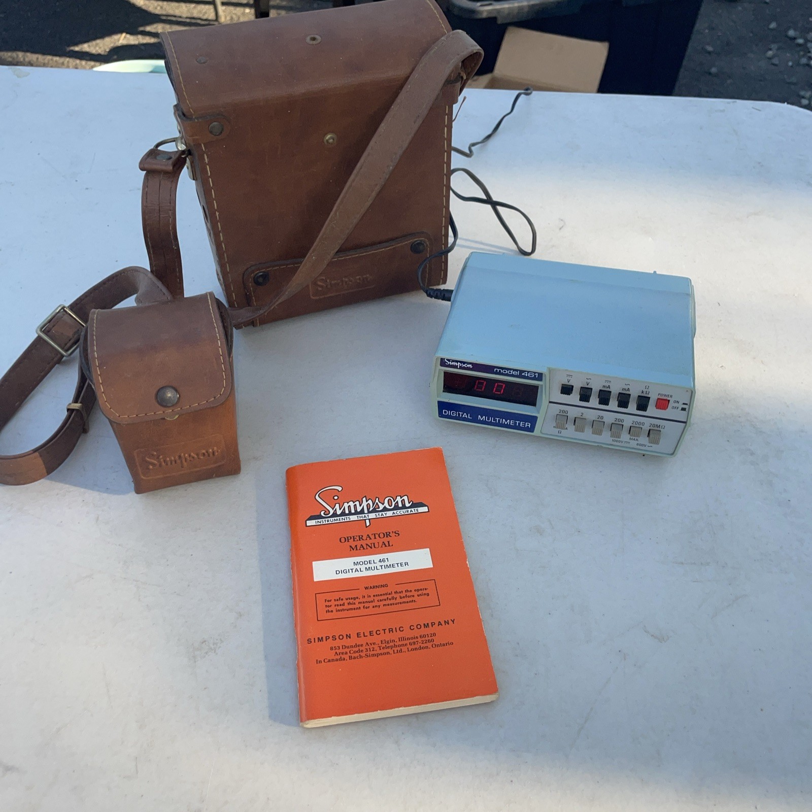 Simpson Digital Multimeter Model 461. 2 Leather Case Beth Steel Piece Of History