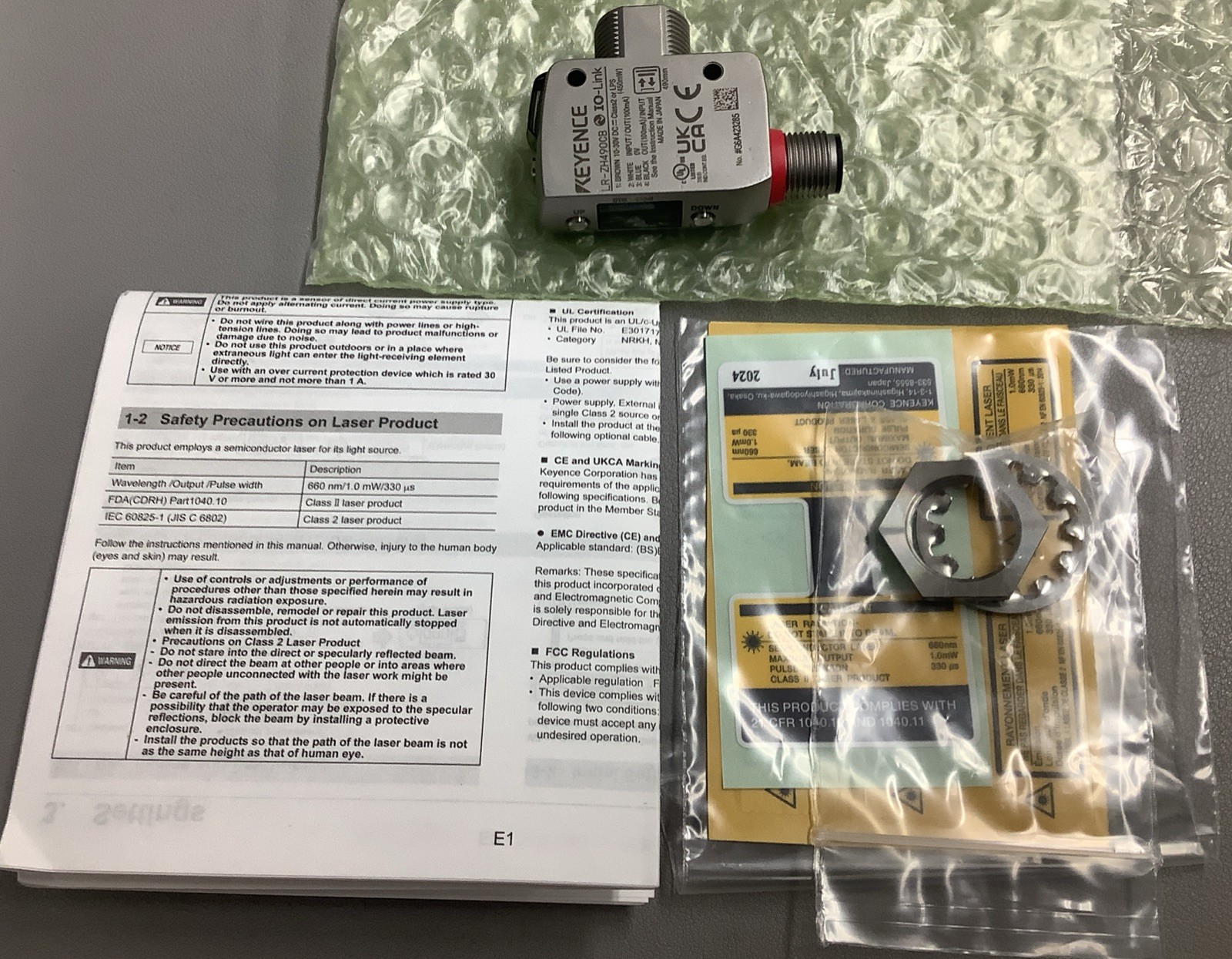 Keyence Self-contained CMOS Laser Sensor LR-ZH490CB (b448)