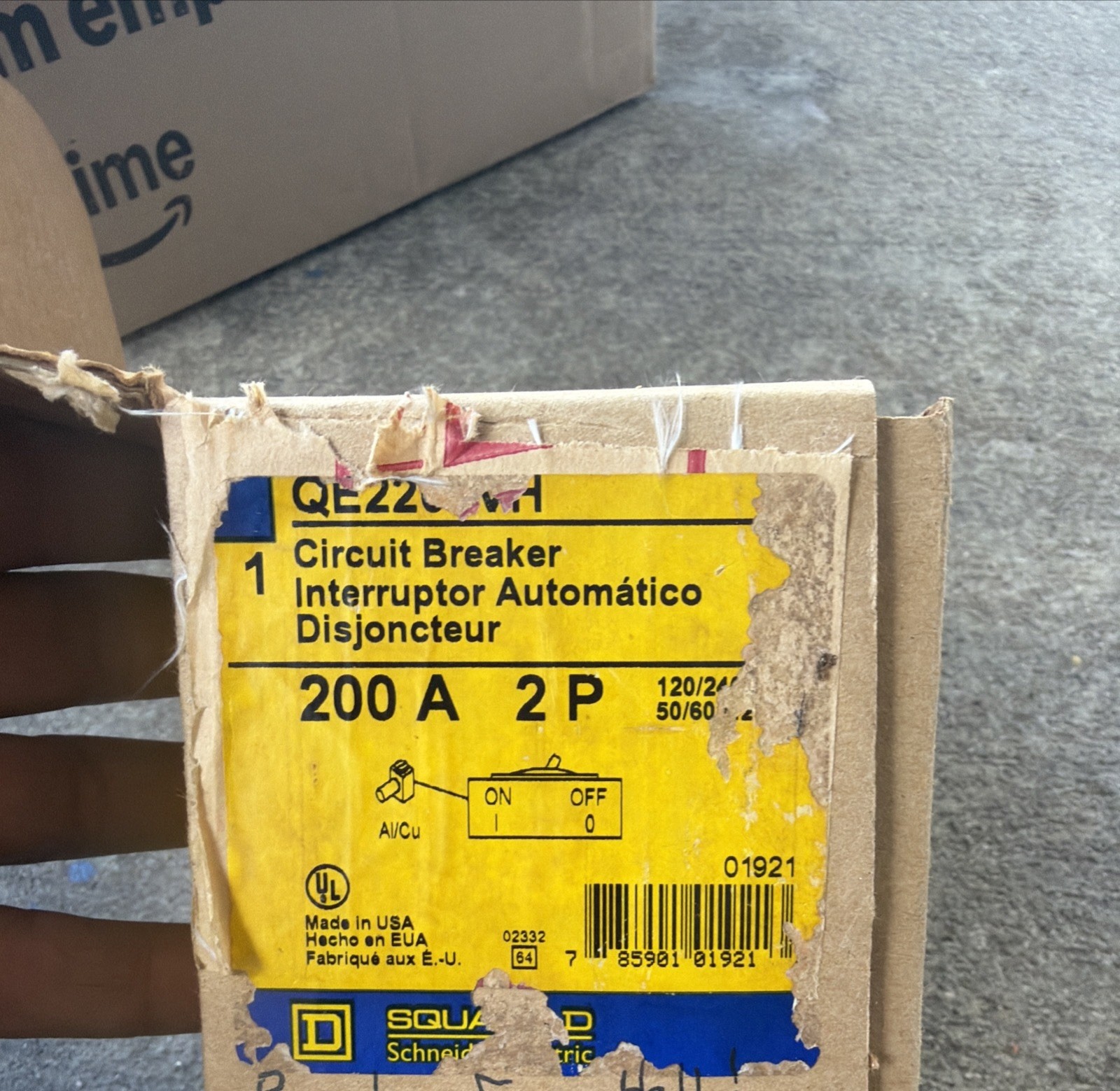 Square D QE2200VH 200A 2-Pole Circuit Breaker, 240VAC, QE6