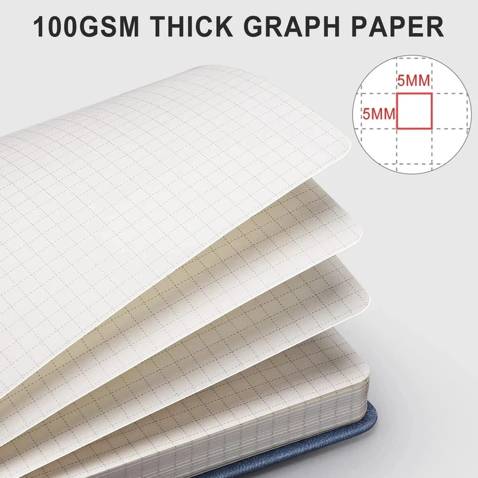 Graph Paper Notebook – 320 Pages Grid Notebook Thick Journal A5, 100gsm Thick