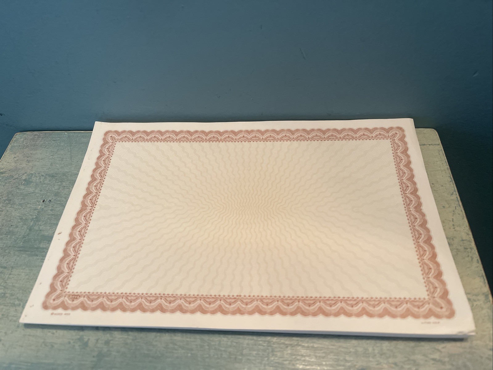 50 Sheets Blank Certificate Paper unique size 8.5” By 5 3/8” Brown Border 519￼