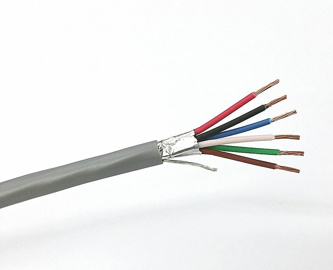 25 ft West Penn Wire 3270 – 6 Conductor 22 Gauge Shielded Cable CMR – USA Made!